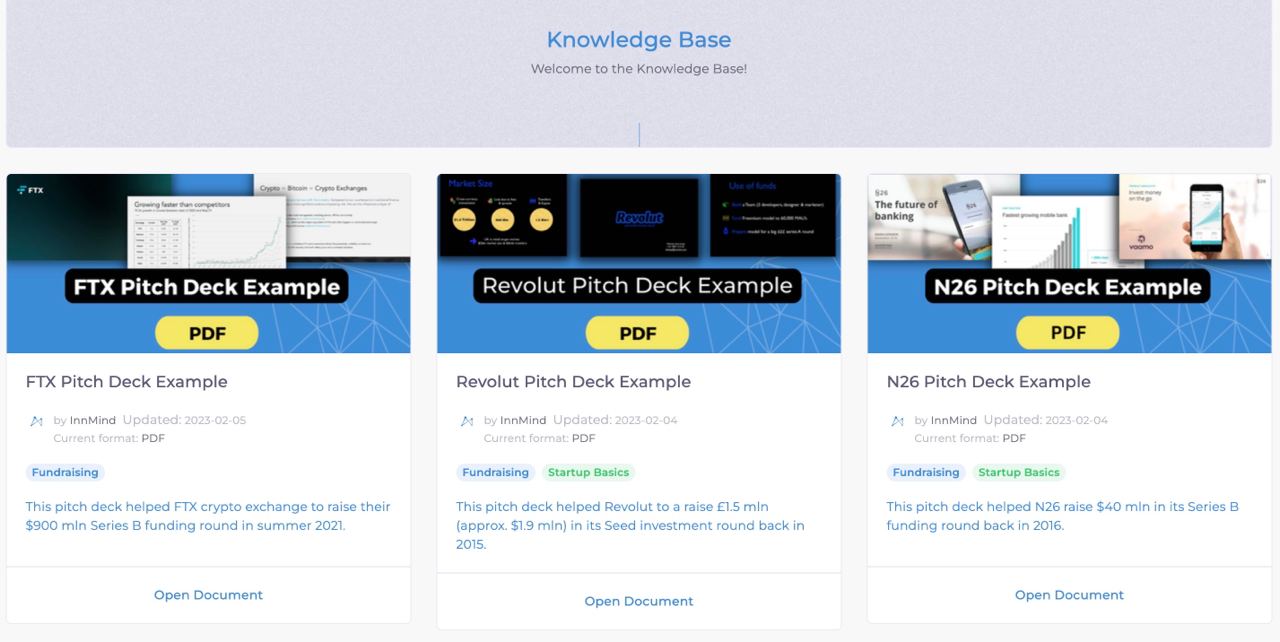 Startup pitch deck examples